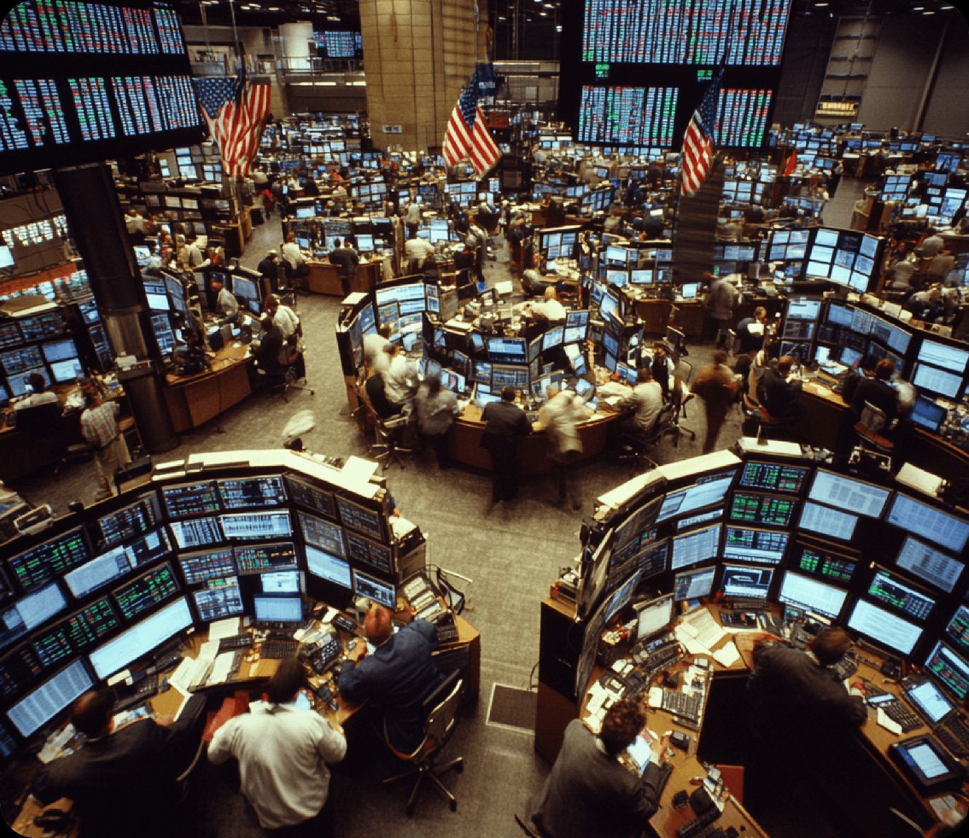 Traders packed shoulder to shoulder on a legacy exchange floor